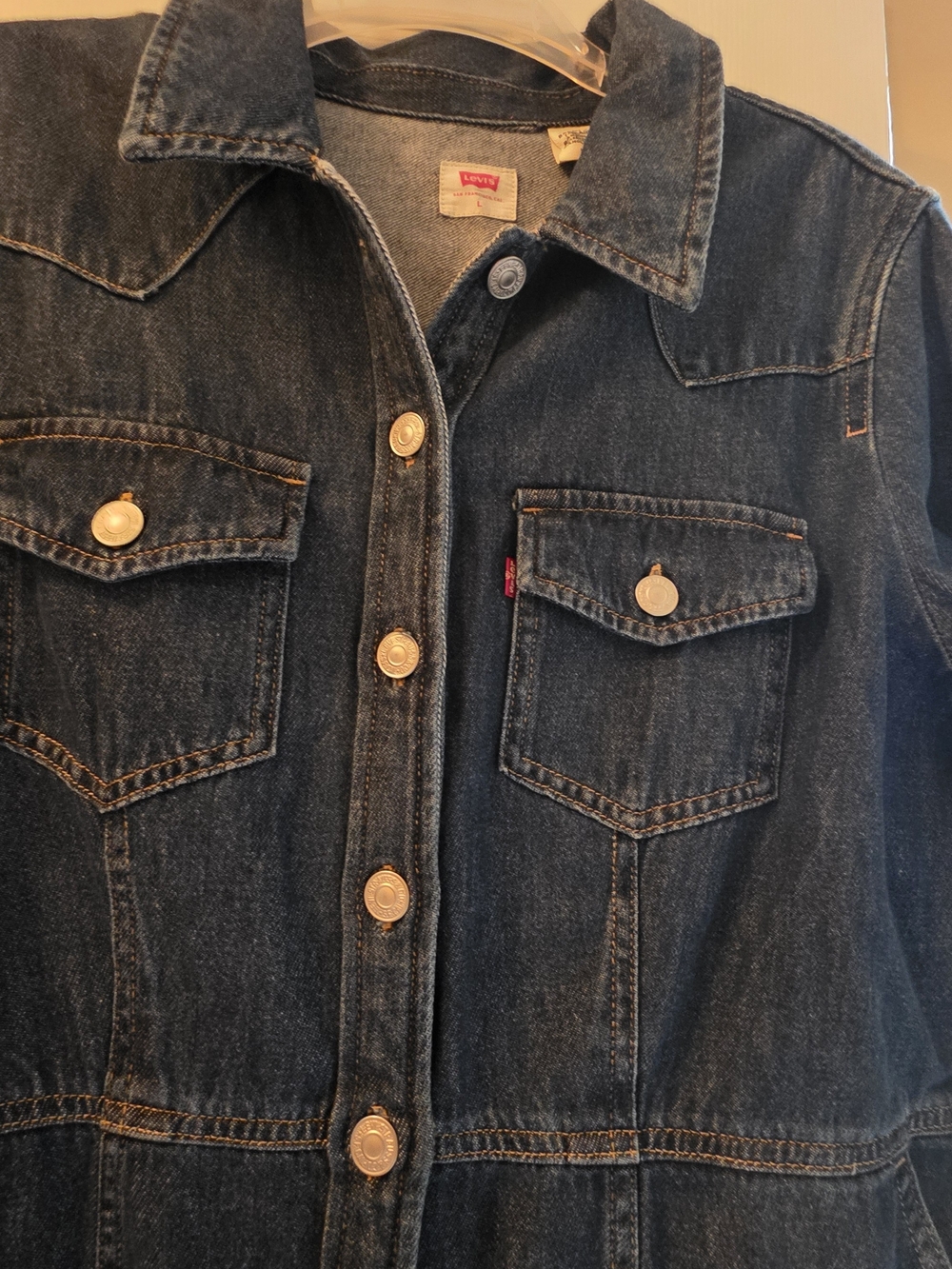 Levi's Dark Indigo Denim Long Sleeve Dress